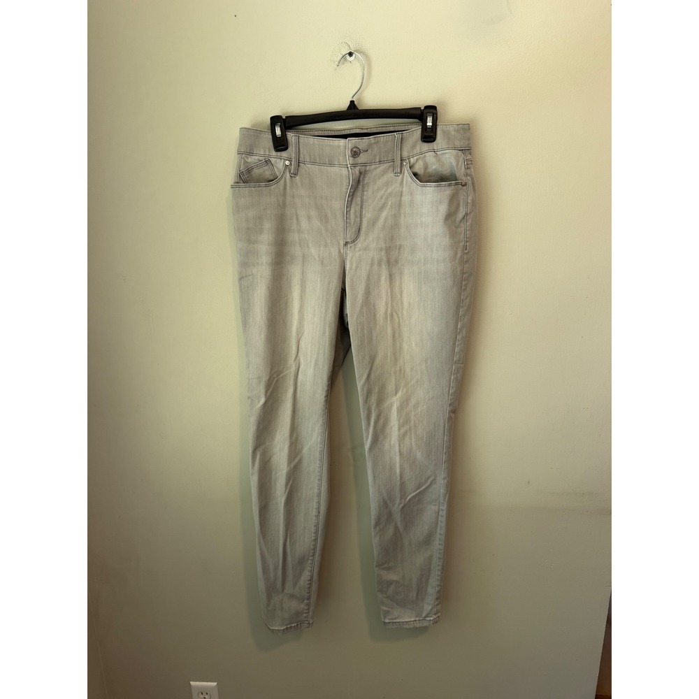 Chicos So Slimming Gray Jeggings Skinny Leg Jeans Size 1.5R US 10R Light Wash